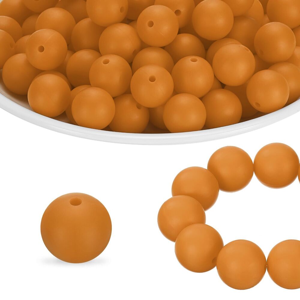 7024 160Pcs Silicone Beads 12mm Round Rubber Focal Beads Bulk for Pens